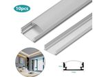 Fiqops 10X1M Profilo In Alluminio Led Profilo In Alluminio Led Guida In Alluminio Modelli Interni Per Strisce Led Apparecchio Anodizzato Forma A U