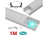 Fiqops 10X1M Led Profilo In Alluminio Striscia Led Modelli Di Binari Interni In Alluminio, A Forma Di U