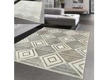 Tappeto Marocchino A Diamante Per Corridoio E Soggiorno - Bianco Crema Dimensioni - 200 X 290 Cm