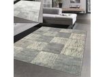 Tappeto Di Design Per Corridoio Liscio A Quadri - Grigio Dimensioni - 120X170 Cm