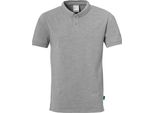 Uhlsport Essential Prime Polo Uomo - Grigio Scuro Screziato / Nero