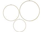 Set Di 3 Anelli Da Appendere In Ferro - 1X 30 Cm, 1X 40 Cm, 1X 50 Cm - Oro