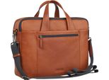 Leonhard Heyden Pelle Cartella Cartella Con Scomparto Per Laptop Hamburg Zipped Briefcase 2 Compartments Cognac Marrone