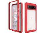 Custodia Google Pixel 6A, Copertura Posteriore Trasparente Ibrida, Robusto Paraurti In Tpu, Custodia Antiurto Per Google Pixel 6A Rosso