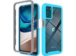 Moto G42 Case, Hybrid Trasparente Posteriore Robusto Tpu Bumper Antiscivolo Antiurto Custodia Protettiva Per Motorola Moto G42 Blu