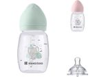 Kikkaboo Biberon Savanna 260Ml Tettarella In Silicone Taglia M Anticolica Da 3 Mesi Verde