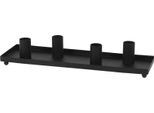 Vassoio Per Candele In Metallo Nero Con 4 Portacandele A Bastoncino - Circa 30 Cm