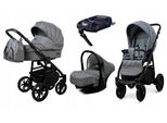 BabyLux® Color Lux | 4in1 Kinderwagen Bambimo | Grey Flex | Kombikinderwagen | Kinderwagenset | Isof