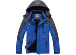 Giacche Invernali Calde All'aperto Parka Cappotto Invernale Con Cappuccio Staccabile Con Cerniera Giacche Da Uomo Blu, Taglia 3XL