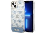 Guess Guhcp14Mhg4Mhb Custodia Rigida Per Iphone 14 Plus/ 15 Plus 6.7 Niebieski/Blu 4G Pattern Script