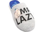 Mr Men - Pantofole Da Uomo NS6767 (45,5 Eu - 47 Eu) (Grigio/Nero/Blu)