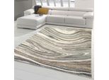 Tappeto Moderno Di Design Per Il Soggiorno - Marmo Liquido Beige Grigio Dimensioni - 160 X 230 Cm