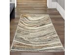 Tappeto Moderno Di Design Per Il Soggiorno - Marmo Liquido Beige Grigio Dimensioni - 80 X 150 Cm