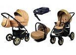 BabyLux® Gold Lux | 4in1 Kinderwagen Bambimo | Sand Pearl | Kombikinderwagen | Kinderwagenset | Isof