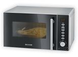 Mikrowelle Grill Heißluft SEVERIN MW 7773 3-in-1 20l Timer 9 Programme MW 7773 aus Edelstahl, schwarzsilber Mikrowelle Mit Grill Und Heißluftfunktion 3-in1 Mikrowelle Mikrowelle Minibackofen Mikrowellengerät Mikrowelle Mit Backofenfunktion Mikrowelle Mit Doppelgrill