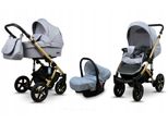 BabyLux® Sky Lark | 3in1 Kinderwagen Bambimo | Silver Flex | Kombikinderwagen | Kinderwagenset | Bug