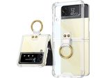 Custodia Per Galaxy Z Flip 3 5G, Sottile Custodia Rigida Trasparente Antiurto Con Supporto Ad Anello Trasparente