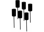 Set Di 6 Candele Da Tavolo - Nero - Tappo Per Candele Per L'avvento E Per Le Decorazioni Natalizie - Candelabro Per Candele A Colonna