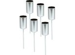 Set Di 6 Candele Da Tavolo - Argento - Tappo Per Candele Per L'avvento E Le Decorazioni Natalizie - Candela Per Candele A Colonna