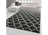 Elegante Tappeto Orientale In Stile Marocchino Grigio Nero Dimensioni - 120 X 170 Cm