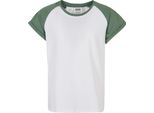 DěTské TričKo Urban Classics Girls Raglan Tee A Contrasto Bianco/Salvia - 134/140