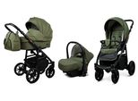 BabyLux® Color Lux | 3in1 Kinderwagen Bambimo | Olive | Kombikinderwagen | Kinderwagenset | Buggy +