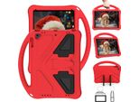 Custodia Per Bambini Per Ipad Air 2 / Ipad 6Th / Ipad Pro 9.7, Custodia Antiurto Leggera In Eva Con Supporto Pieghevole E Maniglia Rossa