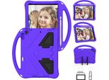 Custodia Per Bambini Per Ipad 10.2 2021/2020/2019, Ipad 9°/8°/7° Generazione, Custodia Antiurto Leggera In Eva Con Supporto Pieghevole E Maniglia Viola