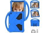 Custodia Per Bambini Per Ipad 10.2 2021/2020/2019, Ipad 9°/8°/7° Generazione, Custodia Antiurto Leggera In Eva Con Supporto Pieghevole E Maniglia Blu