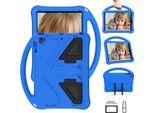 Custodia Per Bambini Per Ipad Air / Ipad 5A Generazione, Custodia Antiurto Leggera In Eva Con Supporto Pieghevole E Maniglia Blu