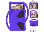 Cover Per Bambini Per Il Nuovo Ipad 2017/2018, Eva Lightweight Shockproof Foldable Stand, Kids Grip Protective Cover Viola