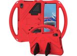 Custodia Per Bambini Per Huawei Mediapad M5 Lite 8.0", Eva Lightweight Shockproof Foldable Stand, Kids Handle Protective Cover Rosso"