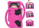 Custodia Per Bambini Per Samsung Galaxy Tab A 7.0 SM-T280/T285/ Tab 4/ Tab 3 7.0 SM-T230/T231/T210/P3200, Eva Lightweight Shockproof Foldable Stand, Kids Grip Protective Case Rosa