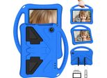 Custodia Per Bambini Per Amazon Fire Hd 7" 2022, Custodia Antiurto Leggera In Eva Con Supporto Pieghevole E Maniglia Blu"