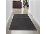 Tappeto Da Salotto Recycle Rib - Morbido - Diamanti In Antracite Dimensioni - 80X150 Cm