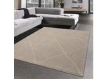 Tappeto Da Salotto Recycle Rip - Morbido - Diamanti In Beige Dimensioni - 80X150 Cm