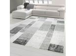 Tappeto Da Salotto Di Design In Lana Grigio Crema Dimensioni - 80 X 150 Cm