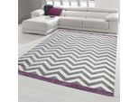 Tappeto Soggiorno Moderno Design Scandinavo In Grigio Crema Viola Dimensioni - 160 X 230 Cm
