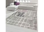 Tappeto Moderno E Di Design Per Il Soggiorno In Grigio Viola Blu Turchese Dimensioni - 160 X 230 Cm