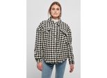 DáMská KošIle Urban Classics Ladies Aop Sherpa Overshirt Blackhoundstooth - 4XL