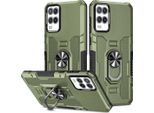 Oppo A54 4G / A55 4G Custodia, Resistente Custodia A Doppio Strato Con Supporto Ad Anello E Supporto Per Oppo A54 4G / A55 4G Verde