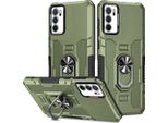 Oppo A16 / A16S Case, Resistente Custodia A Doppio Strato Con Supporto Ad Anello E Supporto Per Oppo A16 / A16S Verde
