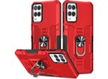 Oppo A54 4G / A55 4G Case, Resistente Custodia A Doppio Strato Con Supporto Ad Anello E Supporto Per Oppo A54 4G / A55 4G Rosso