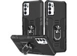 Oppo A16 / A16S Custodia, Resistente Custodia A Doppio Strato Con Supporto Ad Anello E Supporto Per Oppo A16 / A16S Nero