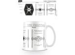 Star Wars - Tazza Da Caffè "Tie Fighter"", Schizzo PM2293 (Taglia Unica) (Bianco/Nero)"