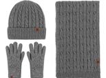 Set Di Sciarpa, Berretto E Guanti In Maglia Invernale, Cappello, Sciarpa E Guanti Morbidi Ed Elasticizzati Per Uomo E Donna, Grigio Scuro