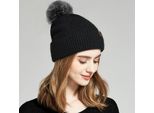 Set Di Sciarpa, Berretto E Guanti Invernali In Maglia Calda, Cappello Morbido Elasticizzato Con Morbidi Pompon, Sciarpa E Guanti Per Uomo E Donna, Nero
