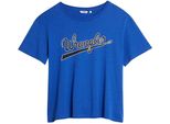 Wrangler Damen, Maglietta Drape Tee, S, Blau, Sport, Tshirt, Camicia