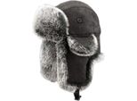 Cappello Da Aviatore Unisex In Pelle Scamosciata Antivento Per Trapper, Caldo Cappello Russo In Pelliccia Sintetica, Colore: Nero, Taglia: M