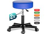 Casaria® 2X Sgabello Con Ruote Regolabile 46-60 Cm In Pelle Finta Seduta Imbottita Sedia Girevole Sgabelli Con Rotelle Sgabello Sgabello Trucco